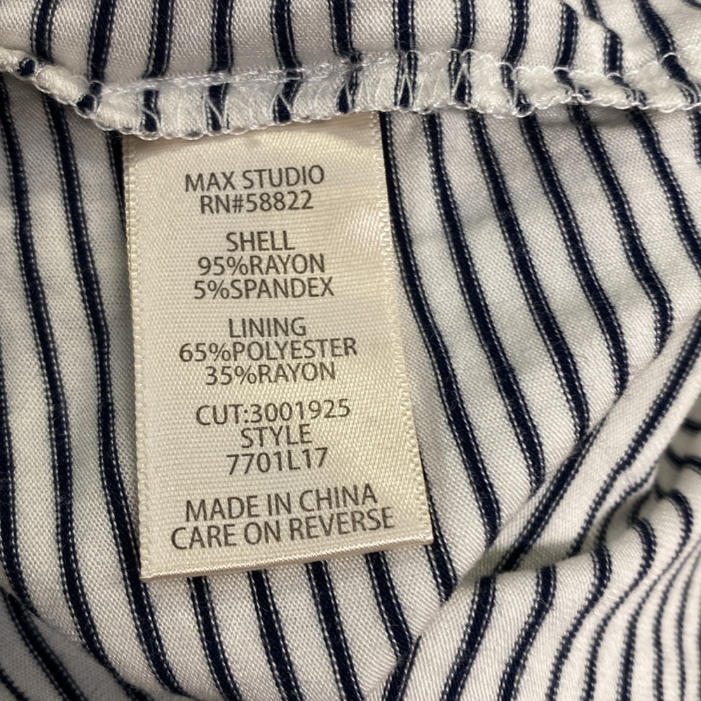 New! Max Studio Pull On Striped Skirt - Picture 6 of 7